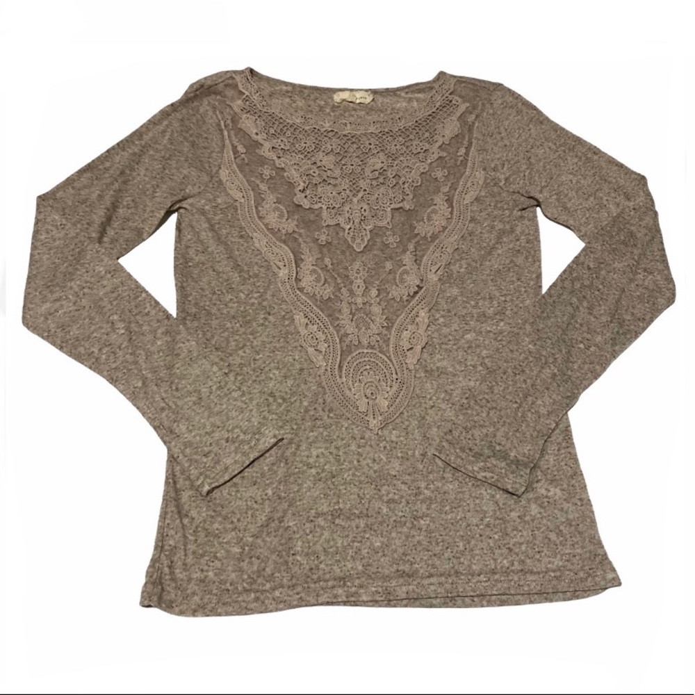 A’reve | Crochet Linen Blend Bohemian Lace Top